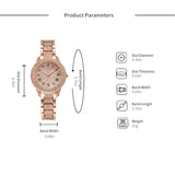 Diamond Watch with Bracelet for Women - Luxury Rhinestone Quartz Wristwatch