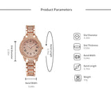 Diamanten horloge met armband voor dames - luxe strass quartz horloge