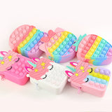 Antistress Pop It Fidget Portemonnee Portemonnee voor Meisjes - Push Bubble Crossbody Strap Coin Bag Toy