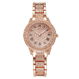 Diamond Watch with Bracelet for Women - Luxury Rhinestone Quartz Wristwatch