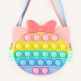Antistress Pop It Fidget Portemonnee Portemonnee voor Meisjes - Push Bubble Crossbody Strap Coin Bag Toy