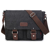 Vintage canvas tas voor heren - Casual Crossbody Messenger Travel schoudertassen met klep
