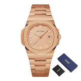Frosted luxe horloge voor heren - Mode roestvrij stalen quartz horloge met opbergdoos
