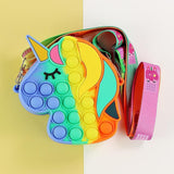 Antistress Pop It Fidget Portemonnee Portemonnee voor Meisjes - Push Bubble Crossbody Strap Coin Bag Toy
