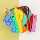 Antistress Pop It Fidget Portemonnee Portemonnee voor Meisjes - Push Bubble Crossbody Strap Coin Bag Toy