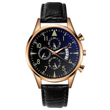 Stijlvol luxe horloge voor heren - Lichtgevende quartz horloge lederen band met kalender