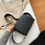 Handtas met steenpatroon voor dames - Schoudertas van PU-leer Crossbody Messenger met klep