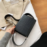 Stone Pattern Handbag for Women - PU Leather Crossbody Messenger Flap Shoulder Bag