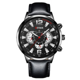 Stainless Steel Sports Watch for Men - Quartz Wristwatch Calendar Luminous Clock Steel