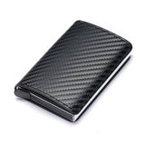 Portemonnee met RFID-creditcardhouder - Vintage leren aluminium etui met geldclip