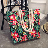 Large Folding Tote Bag - Big Handbag For Ladies Casual Print Canvas Shoulder Bag