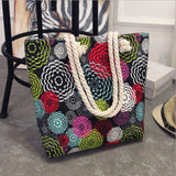 Large Folding Tote Bag - Big Handbag For Ladies Casual Print Canvas Shoulder Bag