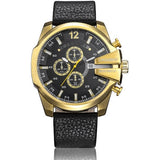 Vintage militair horloge voor heren - lederen horlogeband quartz horloge