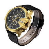 Vintage Military Watch for Men - Leather Watchband Quartz Wristwatch