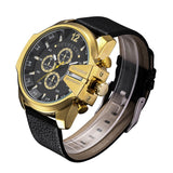 Vintage militair horloge voor heren - lederen horlogeband quartz horloge