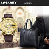 Vintage Military Watch for Men - Leather Watchband Quartz Wristwatch