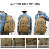 40L Camping Military Backpack for Men - Tactical Army Travel Bag Climbing Hiking Outdoor Rucksack