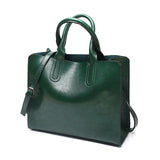 Grote vintage draagtas - Leren casual schouderhandtas