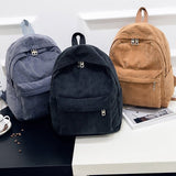 Sac à dos scolaire en velours côtelé - Sac de voyage tendance ultraléger pour femmes adolescentes