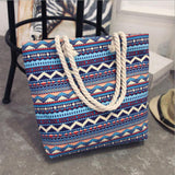 Grote opvouwbare draagtas - grote handtas voor dames Casual canvas schoudertas met print