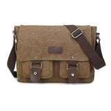 Vintage canvas tas voor heren - Casual Crossbody Messenger Travel schoudertassen met klep