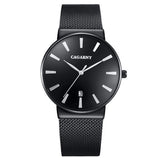 Luxus-Kristall-Quarzuhr für Herren – wasserdichte goldene Armbanduhr aus Edelstahl