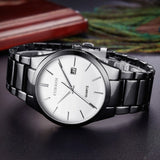 Mode eenvoudig horloge voor heren - Slanke roestvrijstalen band waterdicht voor heren Quartz Business