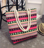 Grote opvouwbare draagtas - grote handtas voor dames Casual canvas schoudertas met print