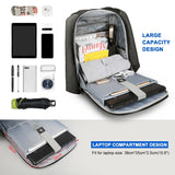 20L Anti Theft Backpack with USB Charger - School 15.6 inch Laptop Water Repellent Bag