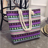 Grote opvouwbare draagtas - grote handtas voor dames Casual canvas schoudertas met print