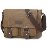Vintage canvas tas voor heren - Casual Crossbody Messenger Travel schoudertassen met klep