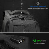 20L Anti Theft Backpack with USB Charger - School 15.6 inch Laptop Water Repellent Bag