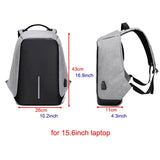 Anti-diefstal rugzak met USB-oplader - 15,6-inch schoolwaterafstotende laptoptas met grote capaciteit