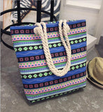 Grote opvouwbare draagtas - grote handtas voor dames Casual canvas schoudertas met print