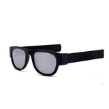 Novelty Folding Sunglasses with Storage Box - Polarized Mirror Glasses Slap Wristband Shades
