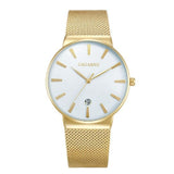 Luxus-Kristall-Quarzuhr für Herren – wasserdichte goldene Armbanduhr aus Edelstahl