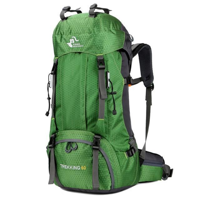 60l waterproof travel rucksack mountaineering outdoor backpack hiking bag green 60L Outdoor Trekking Backpack
