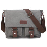 Vintage canvas tas voor heren - Casual Crossbody Messenger Travel schoudertassen met klep