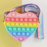 Antistress Pop It Fidget Portemonnee Portemonnee voor Meisjes - Push Bubble Crossbody Strap Coin Bag Toy