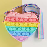 Antistress Pop It Fidget Portemonnee Portemonnee voor Meisjes - Push Bubble Crossbody Strap Coin Bag Toy