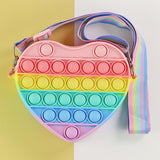 Antistress Pop It Fidget Portemonnee Portemonnee voor Meisjes - Push Bubble Crossbody Strap Coin Bag Toy