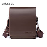 Crossbody Shoulder Messenger Bag for Men - PU Leather Fashionable Casual Flap Handbag