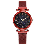 Magnetic Starry Sky Watch for Women - Fashionable Metal Mesh Strap Belt Quartz