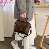 Small Crossbody Bag for Women with Clasp - PU Leather Shoulder Handbag Purse