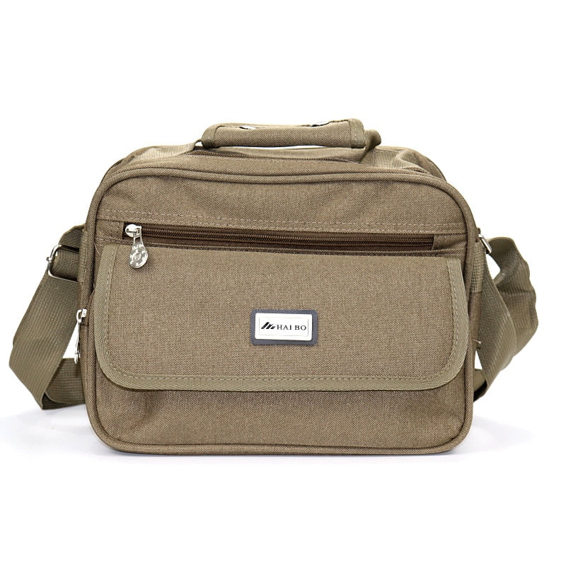 Shoulder Bag For Men,canvas Messenger Bag Small Multi Pocket Crossbody Bag  For Traveling Fishing Camping Hiking Daily Use,coffee