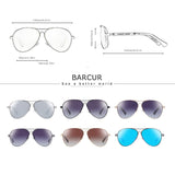 Gepolariseerde spiegel Aviator-zonnebril - Bril van titaniumlegering Unisex Gradient Pilot Shades