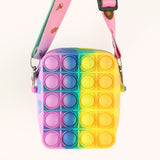 Antistress Pop It Fidget Portemonnee Portemonnee voor Meisjes - Push Bubble Crossbody Strap Coin Bag Toy