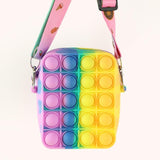 Antistress Pop It Fidget Portemonnee Portemonnee voor Meisjes - Push Bubble Crossbody Strap Coin Bag Toy