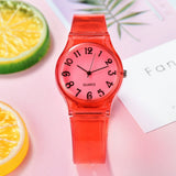 Transparent Candy Jelly Watch Women - Wasserdichte Silikon-Quarz-Studenten-Armbanduhr