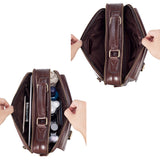 Messenger tas voor heren - rundlederen handtas reis schouder kantoor aktetas